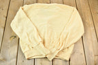 Vintage 1990s Light Yellow Munsingwear Penguin Grand Slam Knit Cardigan Golfing Sweater