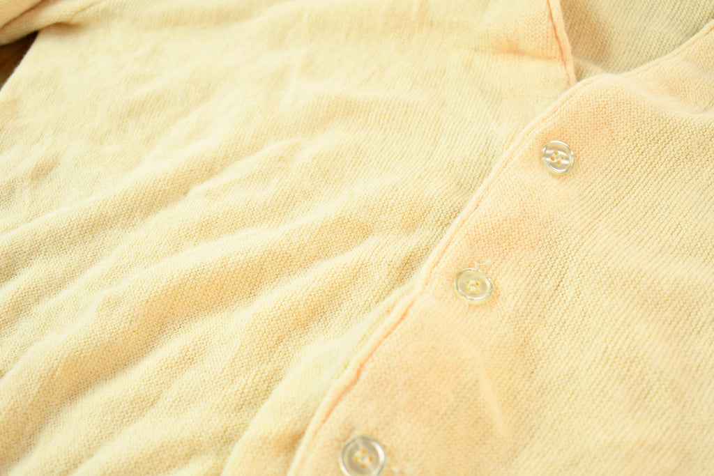 Vintage 1990s Light Yellow Munsingwear Penguin Grand Slam Knit Cardigan Golfing Sweater