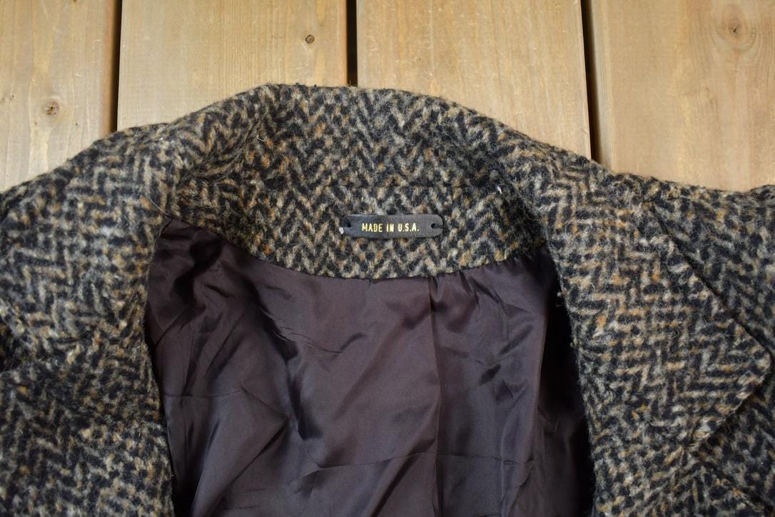 Vintage 1990s 100% Wool Button Up Dinner Jacket Made In USA