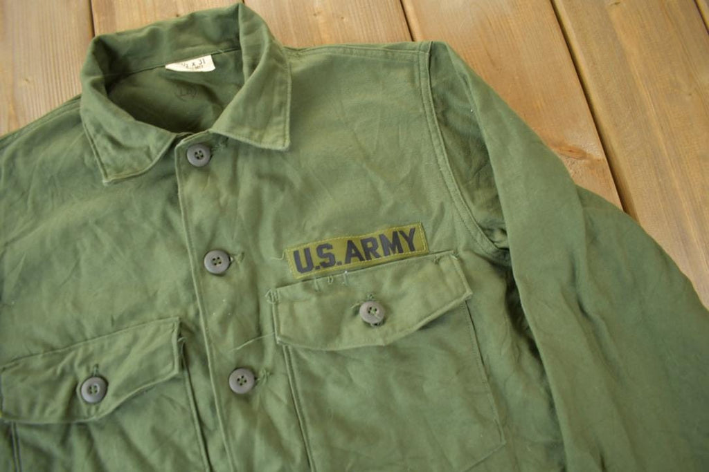 Vintage 1968 OG-107 US Army Military Sateen Shirt
