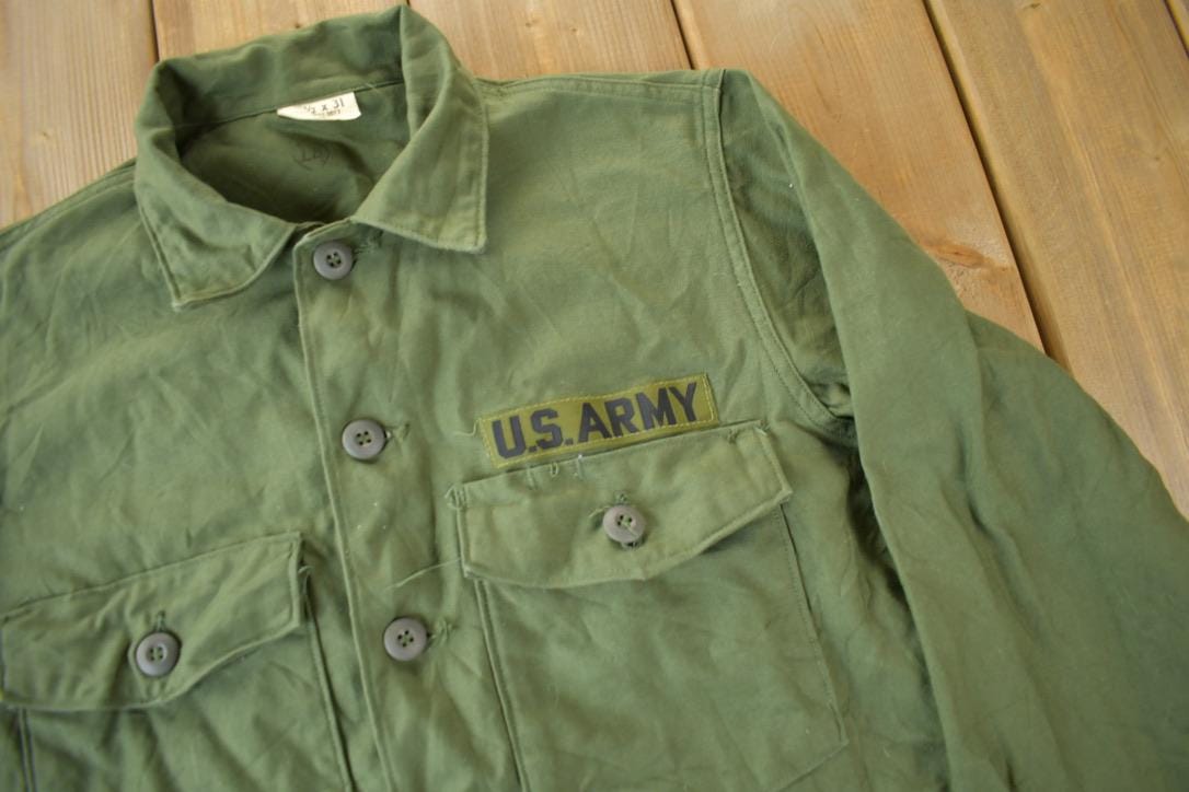 Vintage 1968 OG-107 US Army Military Sateen Shirt