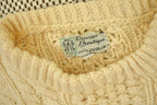 Vintage 1970s 100% Wool 3D Cable Knit Mock Neck Sweater