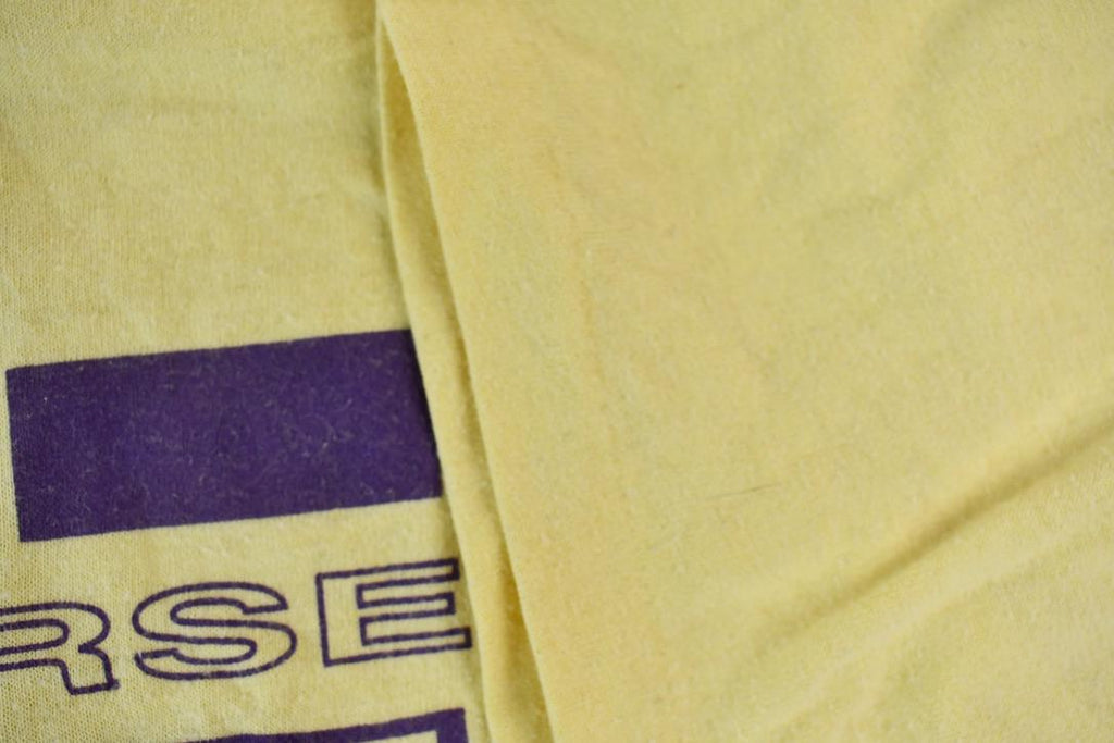 Vintage 1990s Light Yellow Penmans CFB Gagetown Short Course Triathlon Single Stitch Graphic T-Shirt