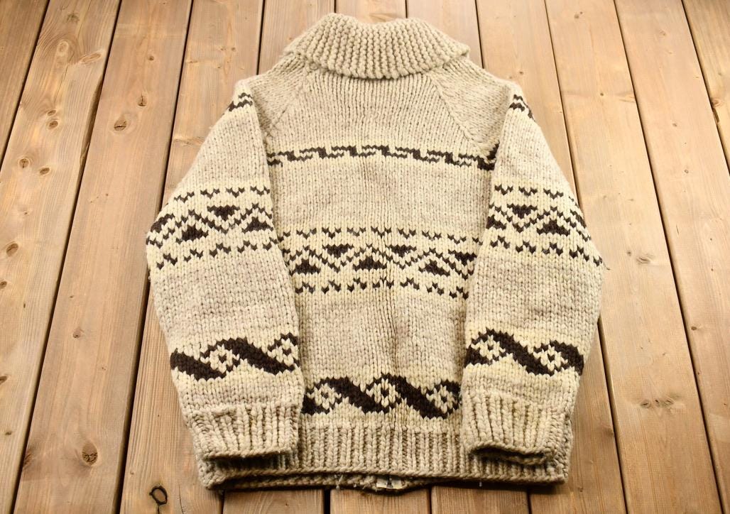 Vintage 1970s Cowichan Curling Sweater