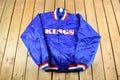 Vintage 1990s Hardwood Classics Kansas City Kings NBA Basketball Embroidered Snap Button Satin Bomber Jacket