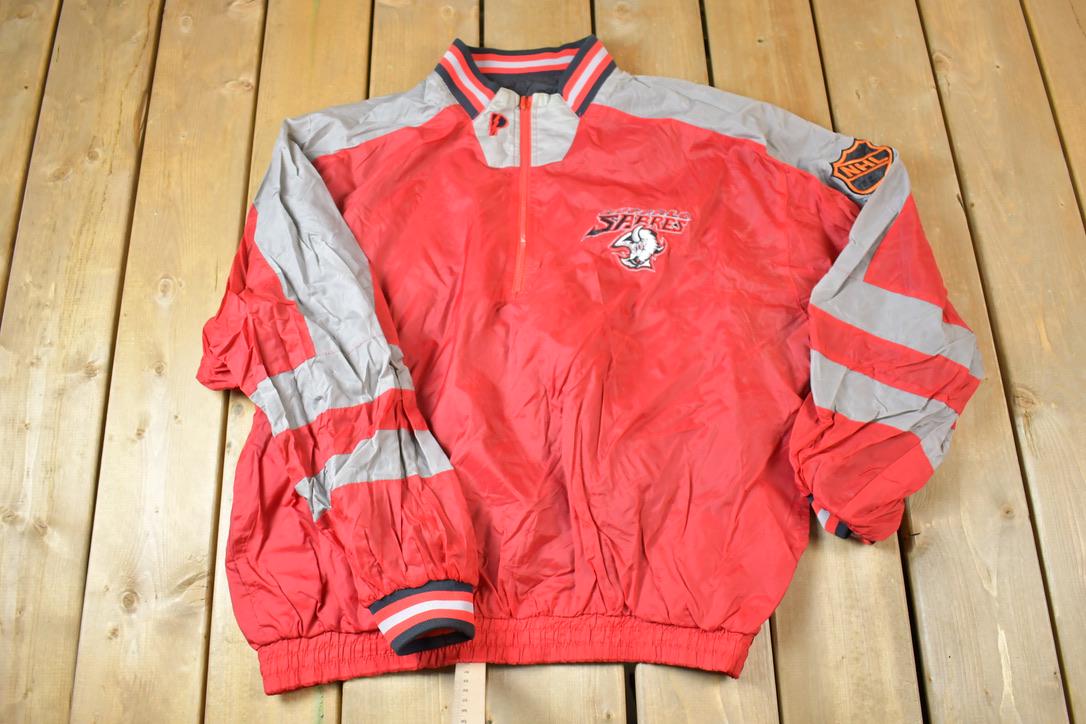 Vintage 1990s Buffalo Sabres Reversible Quarter Zip NHL Hockey Pullover Jacket