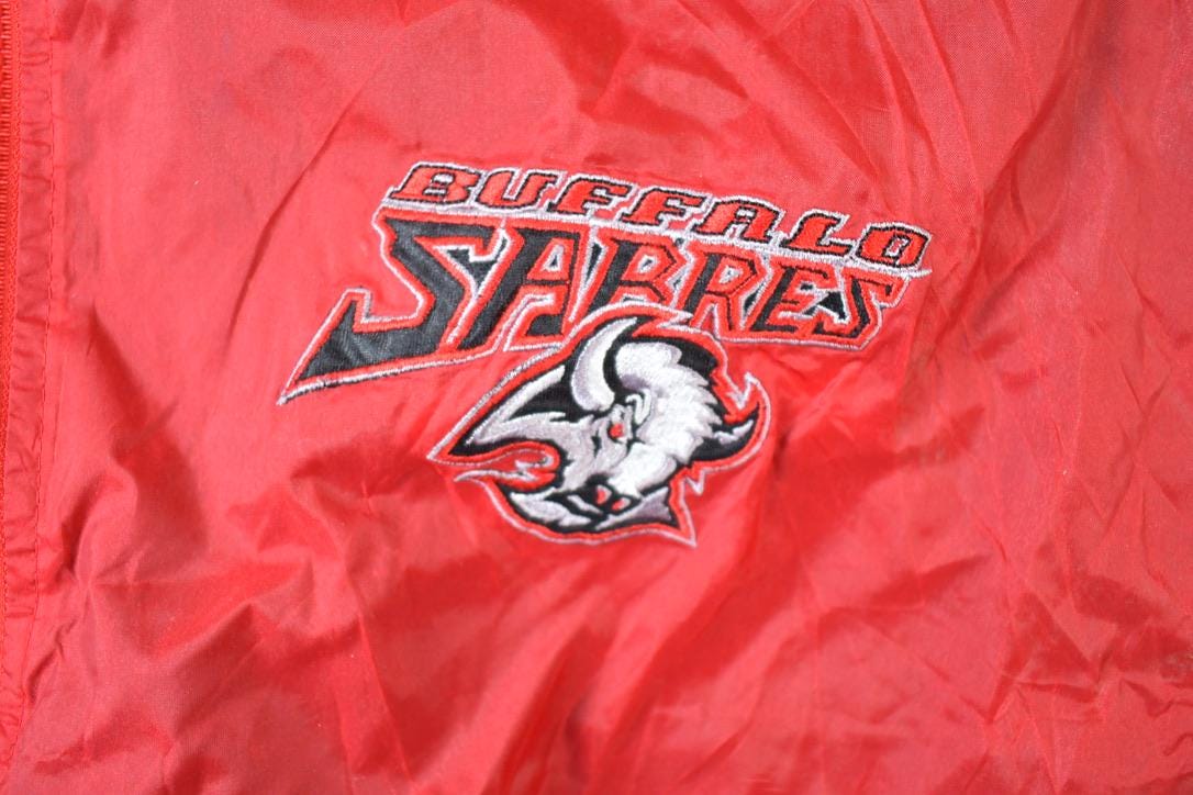 Vintage 1990s Buffalo Sabres Reversible Quarter Zip NHL Hockey Pullover Jacket