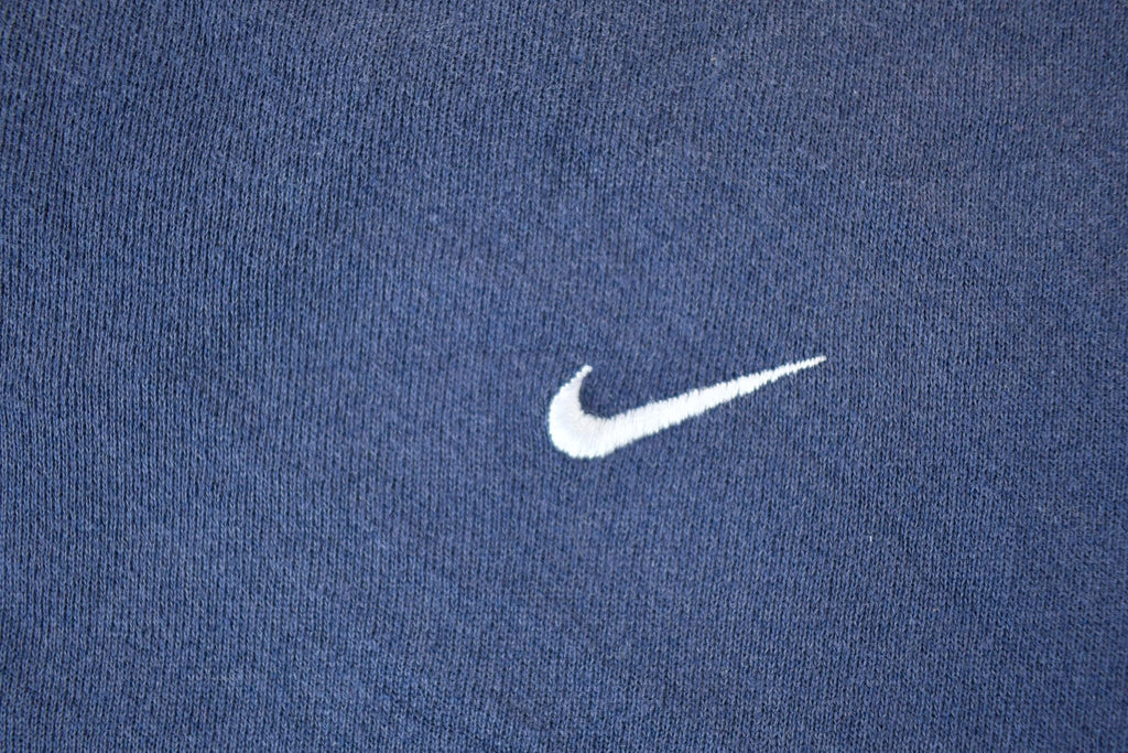 Vintage 1990s Nike Embroidered Mini Swoosh Navy Crewneck Sweatshirt