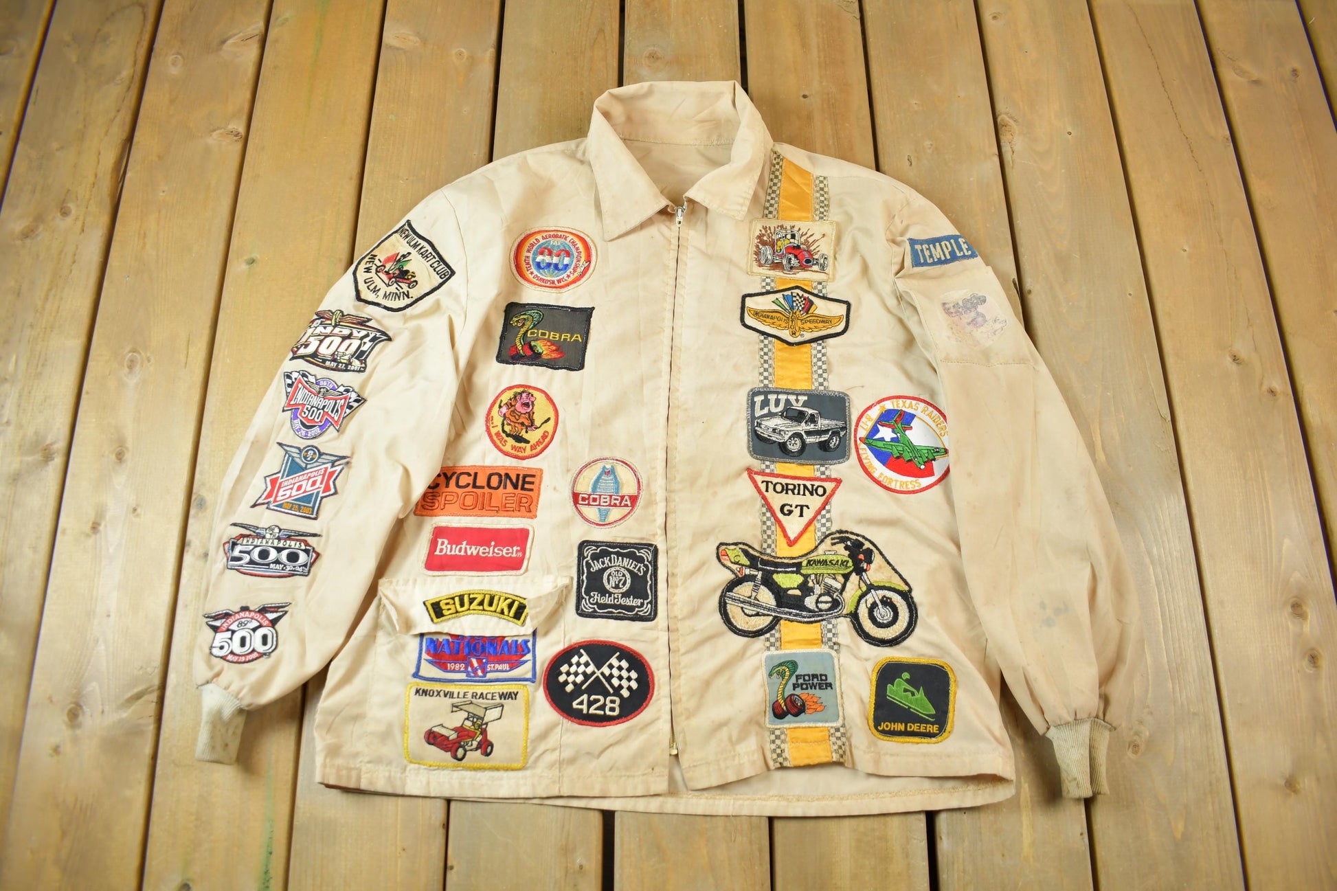 Vintage 1970s Custom Racing Patchwork Jacket