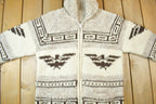 Vintage 1950s Hand-Knit Eagle Theme Cowichan Sweater