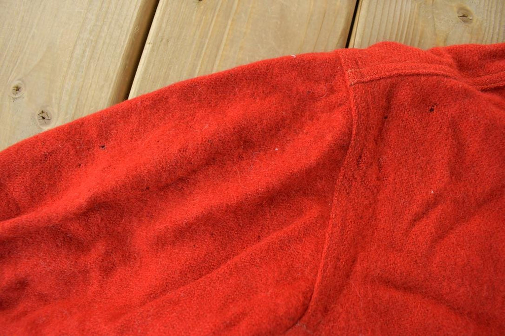 Vintage 1940s North Country Red Wool Button Up Shirt