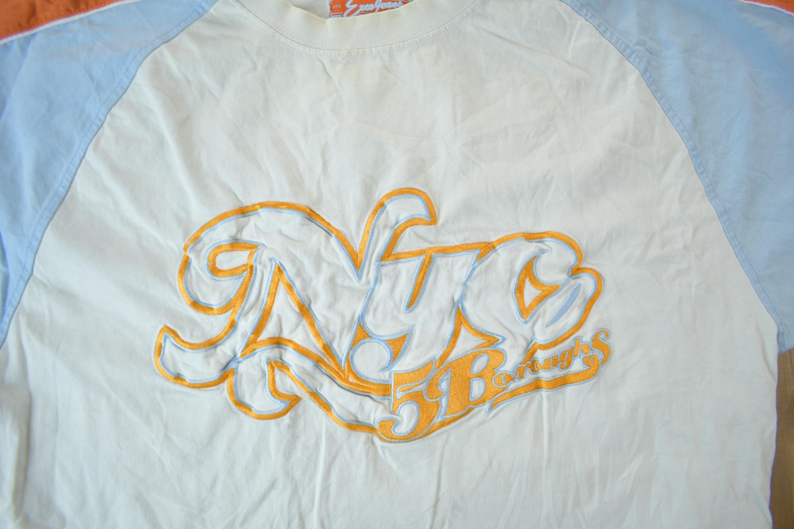 Vintage Y2K Exco Jeans NYC 5 Boroughs Color Block T-Shirt