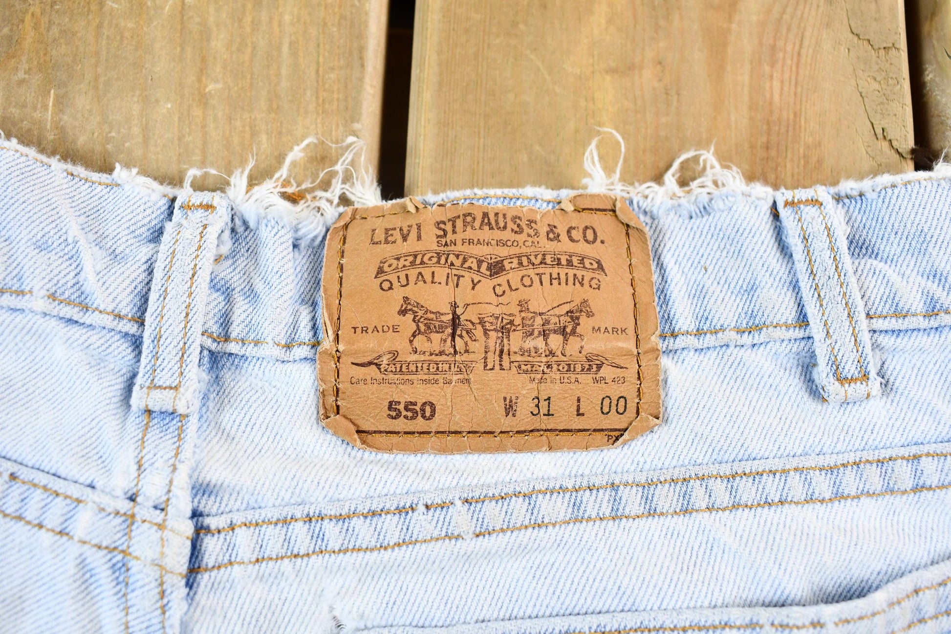 Vintage 1990s Light Wash Levis Cutoff Jean Shorts Size 30 x 10