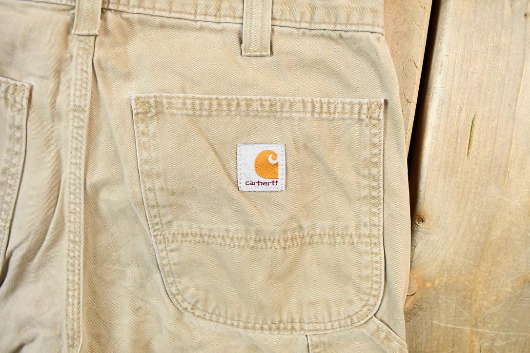 Vintage 1990s Light Tan Carhartt Work Pants Size 32 x 30