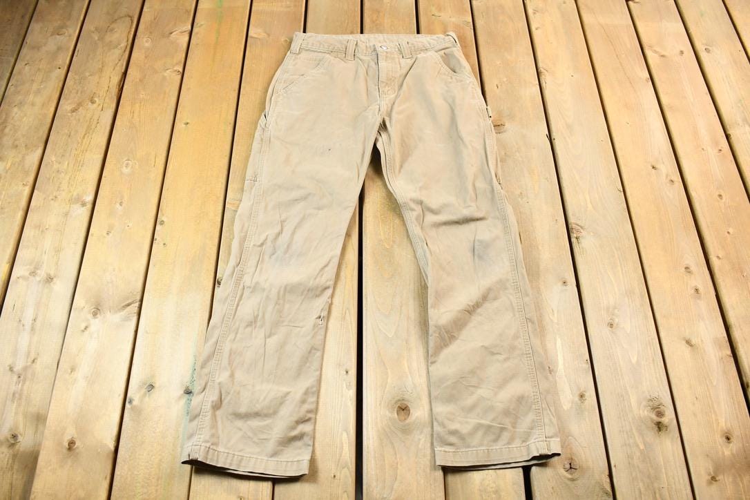 Vintage 1990s Light Tan Carhartt Work Pants Size 32 x 30
