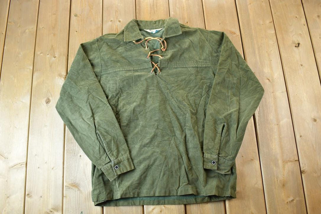 Vintage 1970s Bradfield Hippie Tie Up Collared Sweatshirt