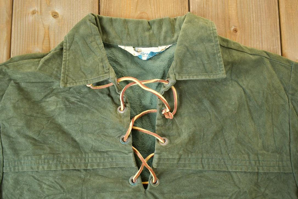 Vintage 1970s Bradfield Hippie Tie Up Collared Sweatshirt