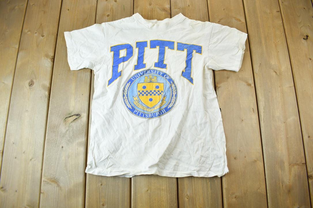 Vintage 1980s University Of Pittsburgh Pitt Collegiate Graphic T-Shirt