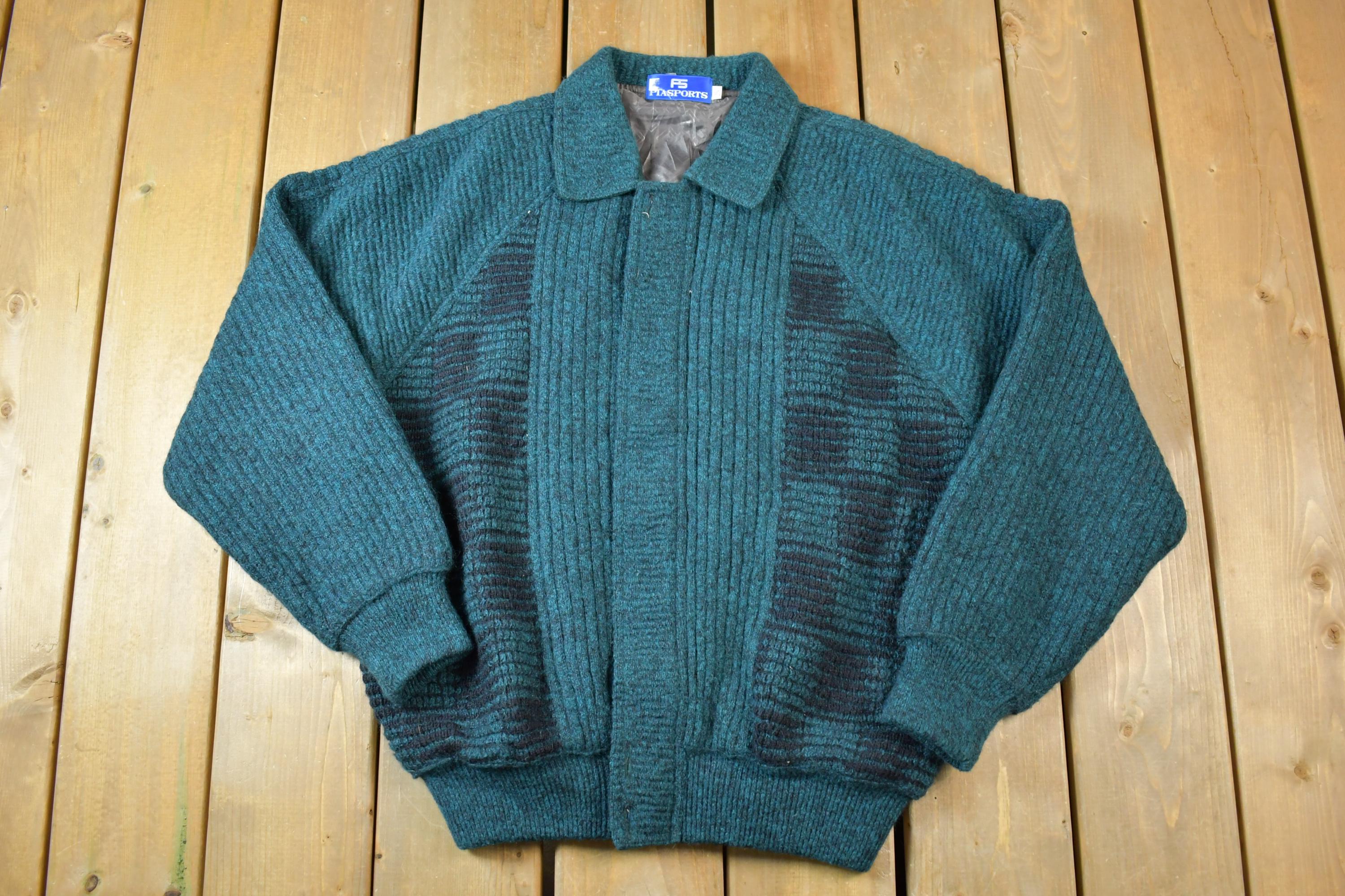 Vintage 1990s Knit Varsity Jacket Made In USA