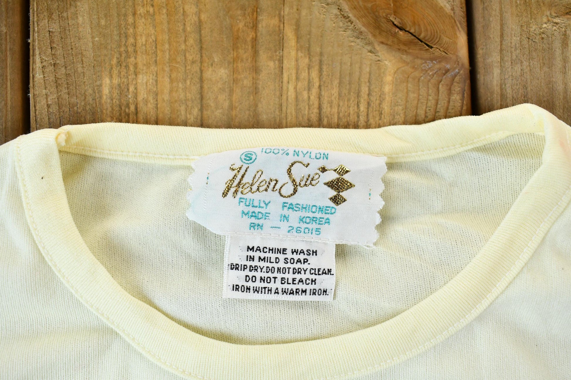 Vintage 1990s Light Yellow Helen Sue Extra Soft Single Stitch Blank T-Shirt