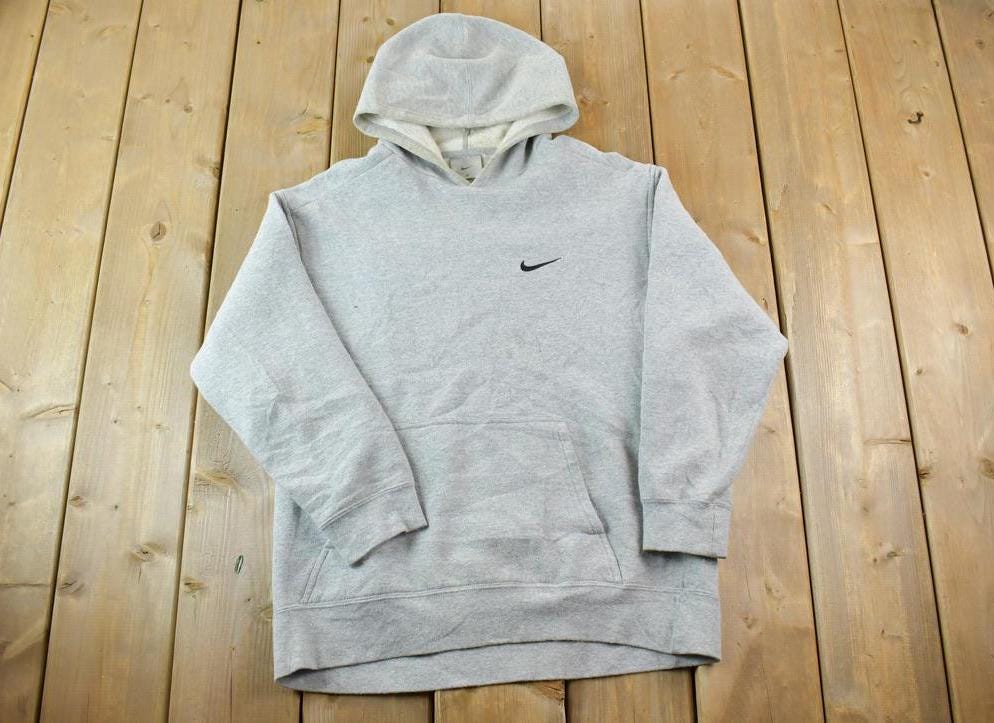 Vintage 1990s Nike Embroidered Mini Swoosh Hoodie Sweatshirt