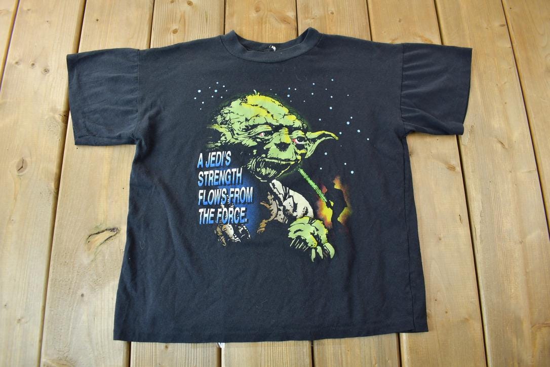 Vintage 1980s Star Wars Return Of The Jedi Yoda Graphic T-Shirt