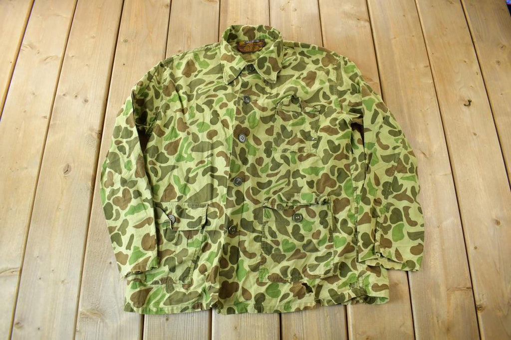 Vintage 1970s Caliber Duck Camo Button Up Shirt