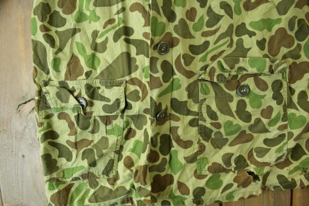 Vintage 1970s Caliber Duck Camo Button Up Shirt