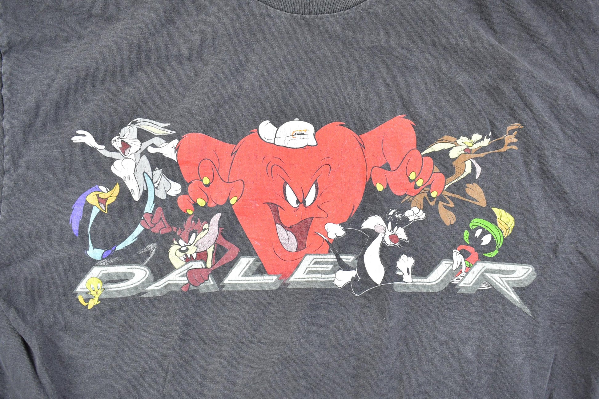 Vintage 1990s Dale Jr Looney Toons Monte Carlo Race Car Racing Graphic T-Shirt