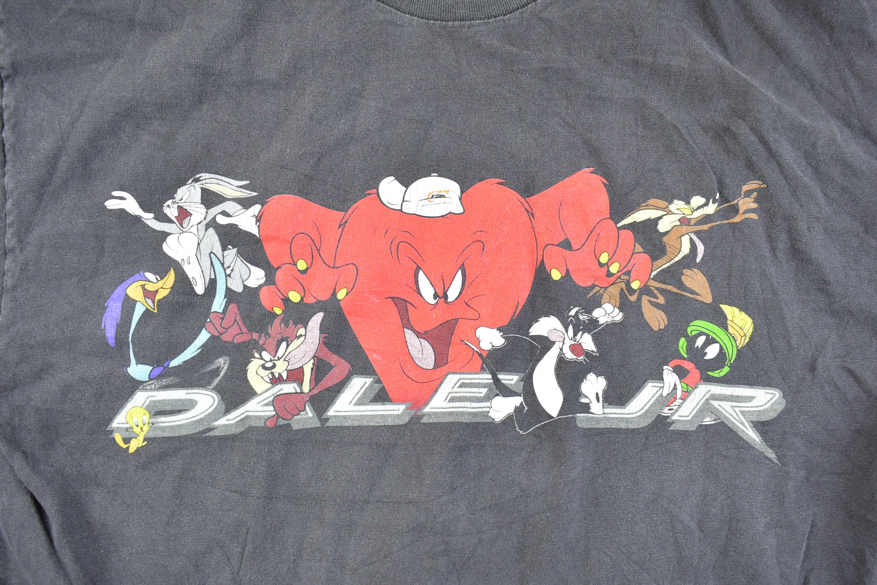 Vintage 1990s Dale Jr Looney Toons Monte Carlo Race Car Racing Graphic T-Shirt