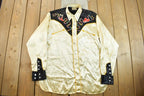 Vintage 1950s Gadabout Embroidered Cowboy Boot Shirt