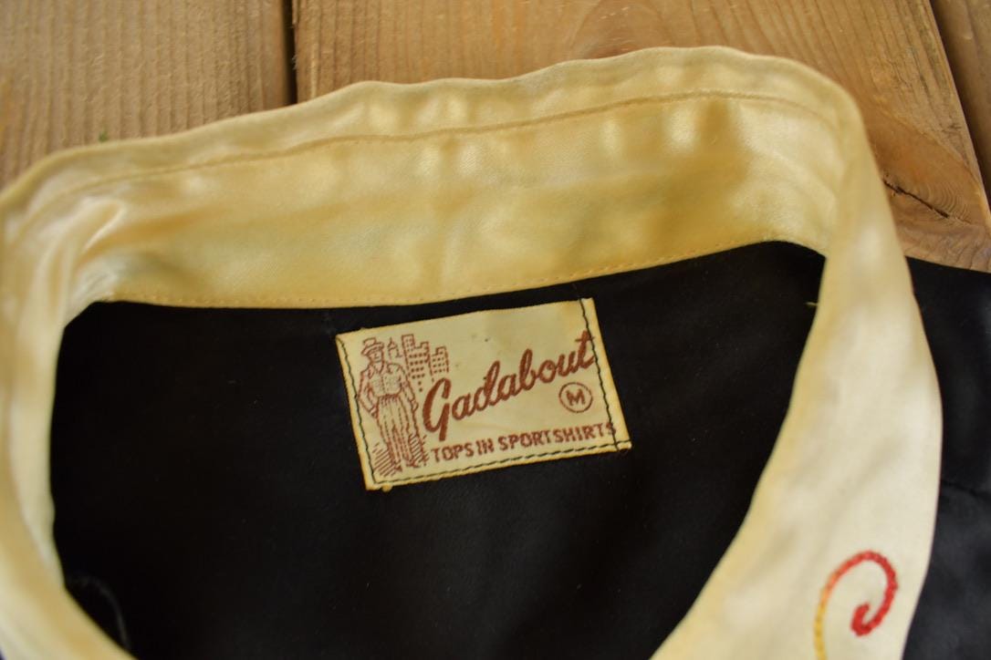 Vintage 1950s Gadabout Embroidered Cowboy Boot Shirt