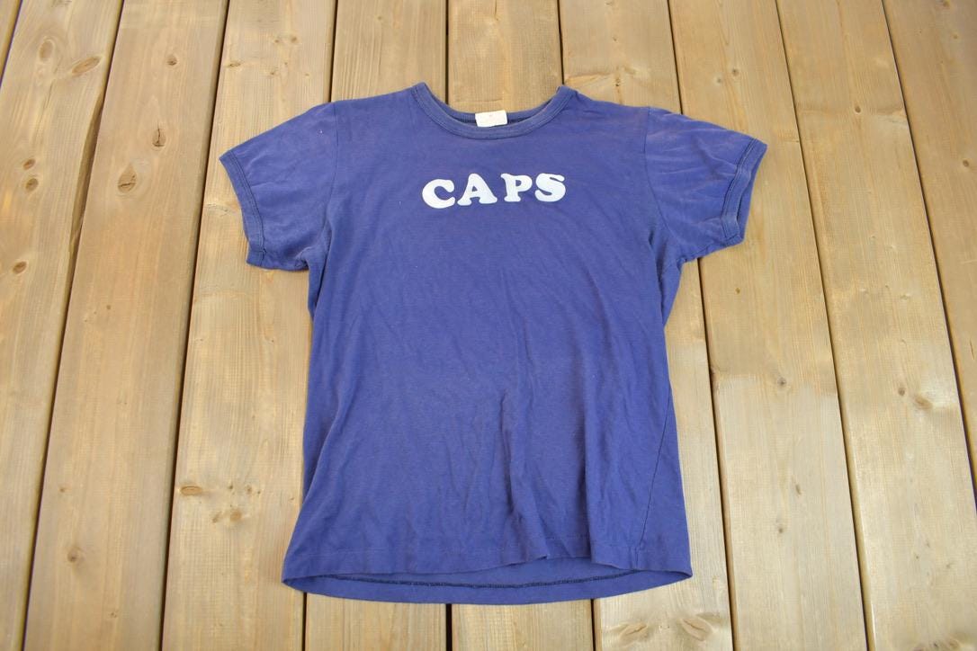 Vintage 1980s CAPS Single Stitch Graphic T-Shirt