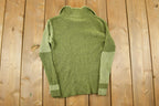 Vintage 1970s Knit Quarter Button Collared Sweater