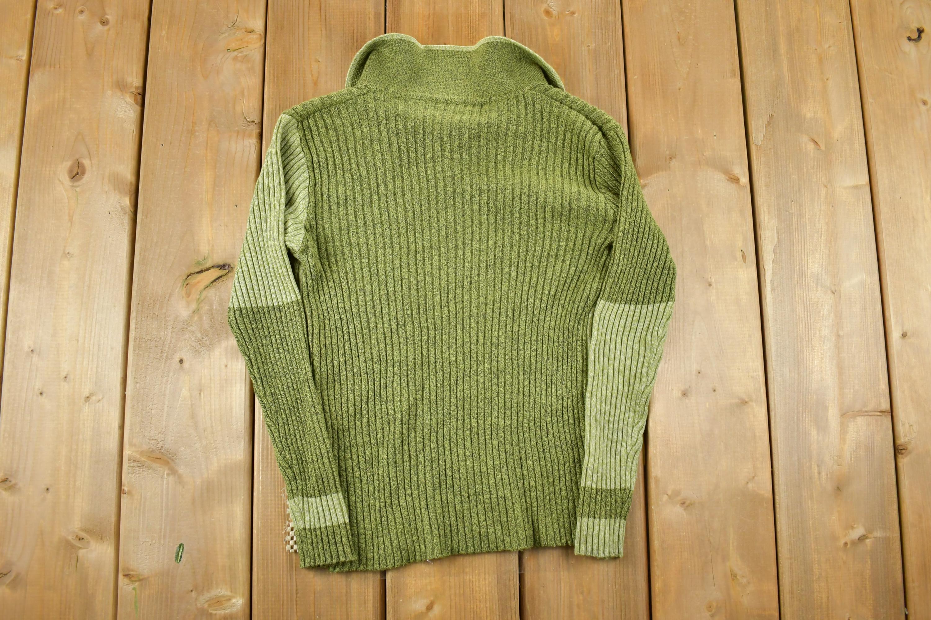 Vintage 1970s Knit Quarter Button Collared Sweater