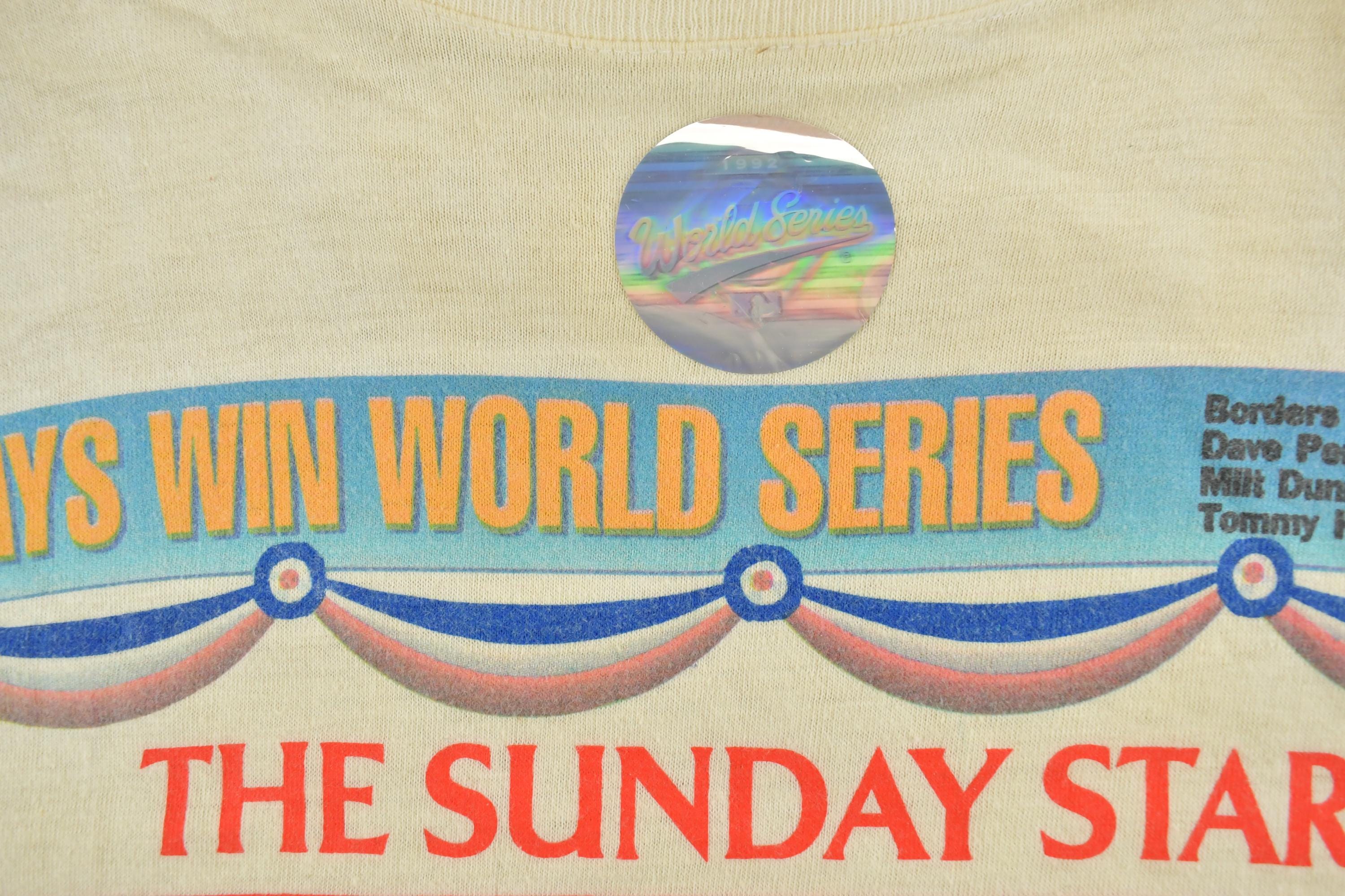 Vintage 1992 Deadstock Toronto Blue Jays World Series Sunday Star MLB Souvenir T-Shirt