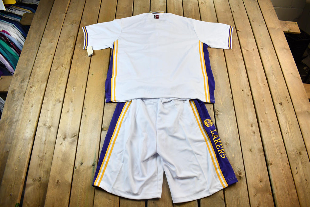Vintage Deadstock Y2K Hardwood Classics Kobe Bryant LA Lakers NBA Basketball Embroidered Warmup Jacket & Shorts Set