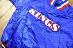 Vintage 1990s Hardwood Classics Kansas City Kings NBA Basketball Embroidered Snap Button Satin Bomber Jacket