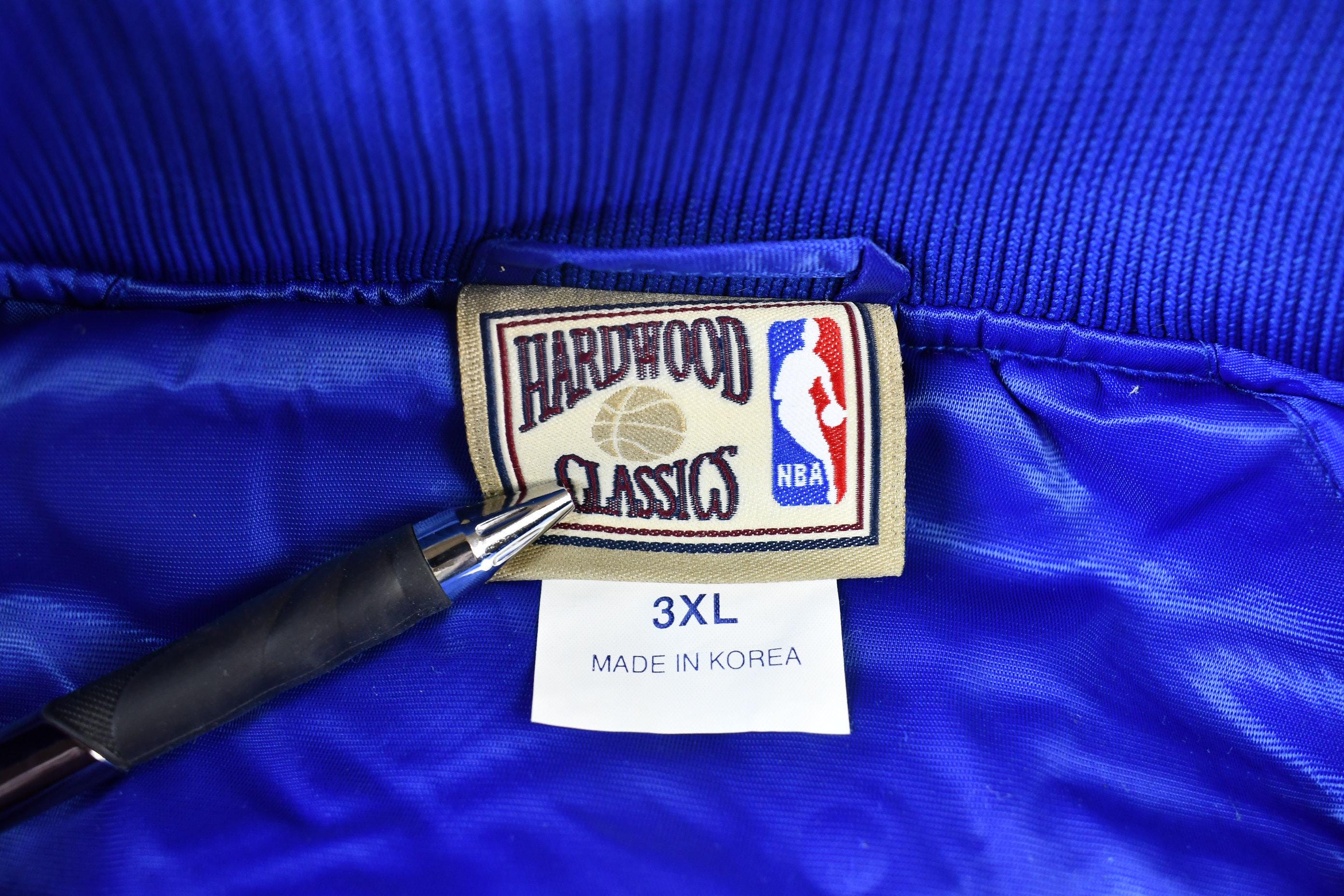 Vintage 1990s Hardwood Classics Kansas City Kings NBA Basketball Embroidered Snap Button Satin Bomber Jacket