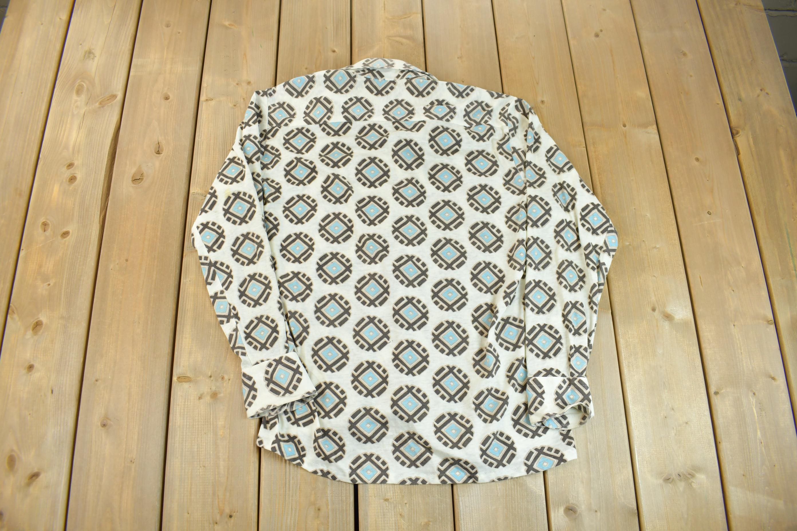 Vintage 1970s Donegal All Over Print Psychedelic Style Button-Up Shirt