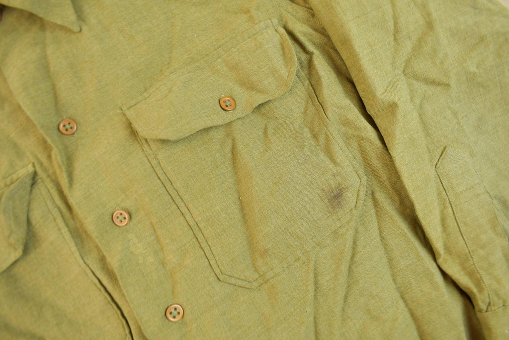 Vintage 1960s OG-107 Military Sateen Shirt