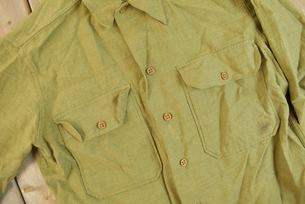 Vintage 1960s OG-107 Military Sateen Shirt