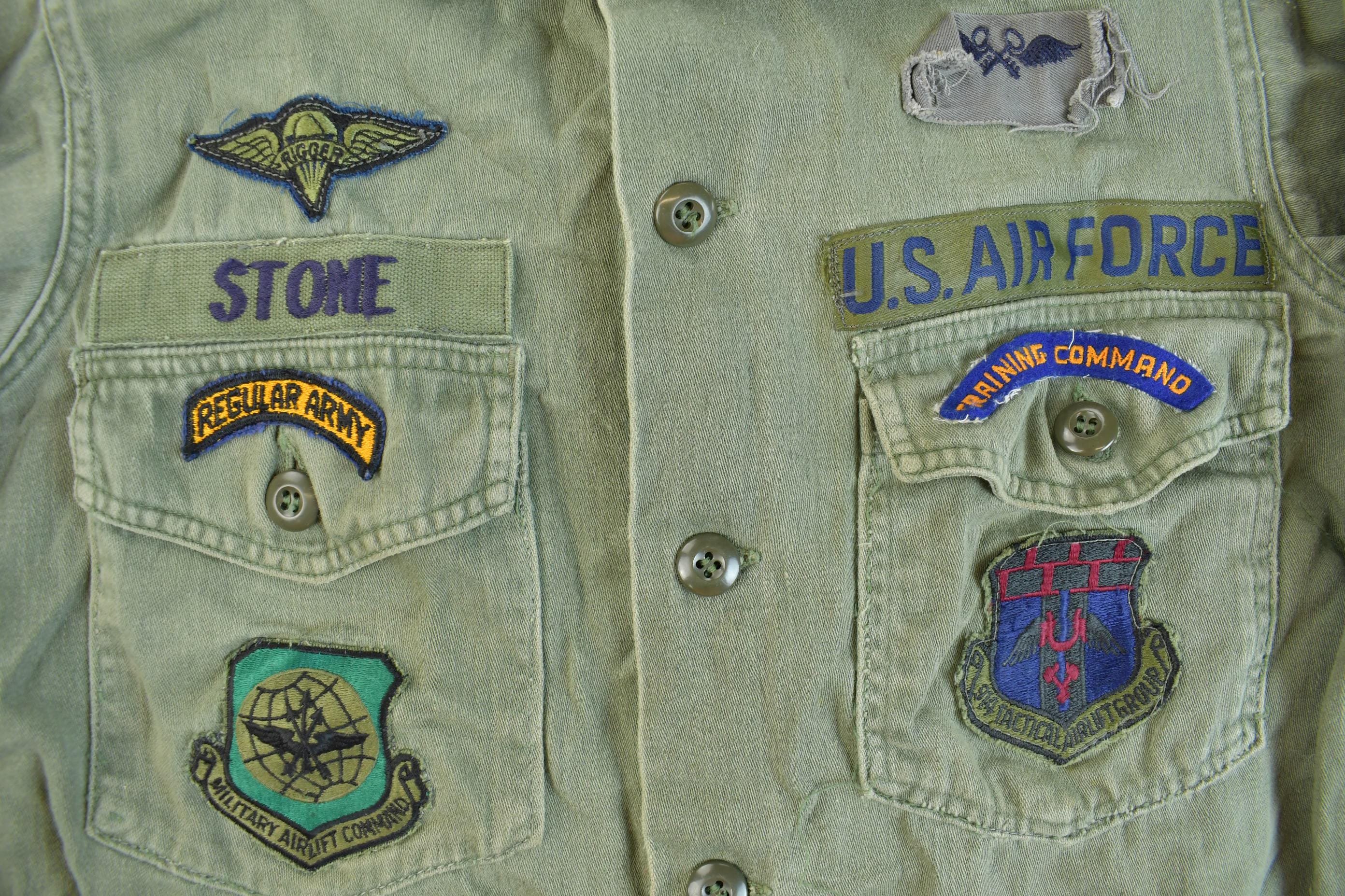 Vintage 1960s US Military Patchwork Sateen Shirt