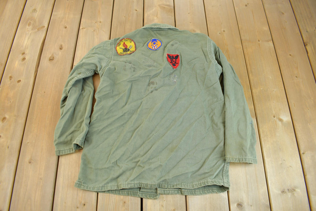 Vintage 1960s US Military Patchwork Sateen Shirt