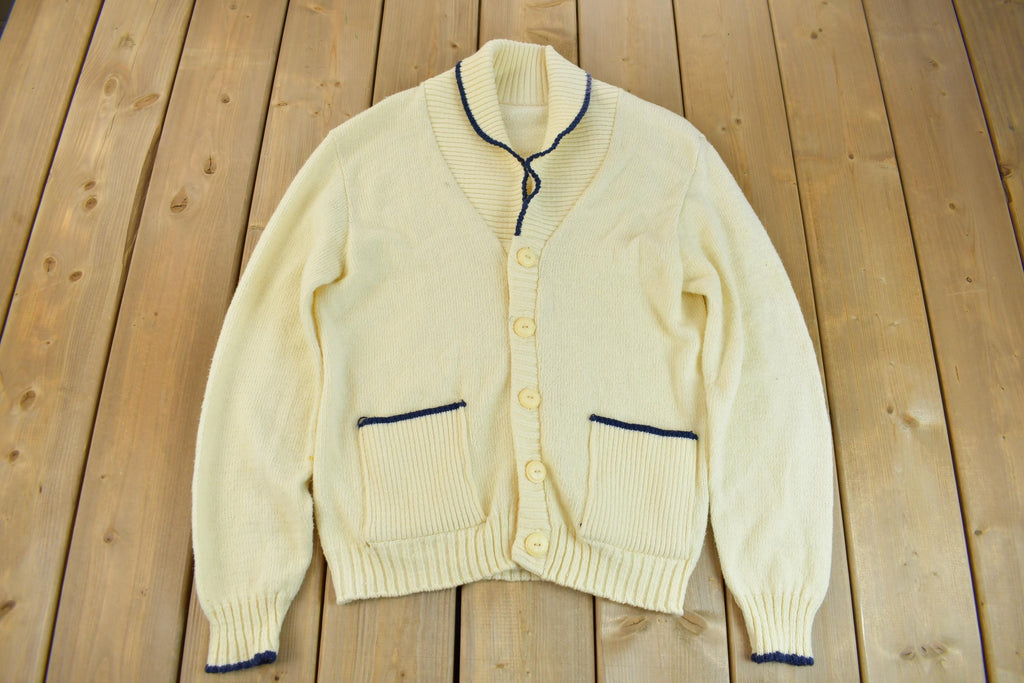 Vintage 1950s Shawl Collar Knit Cardigan Sweater