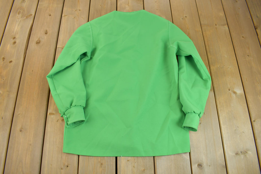 Vintage 1960s Lime Green Half Button Up Over Shirt