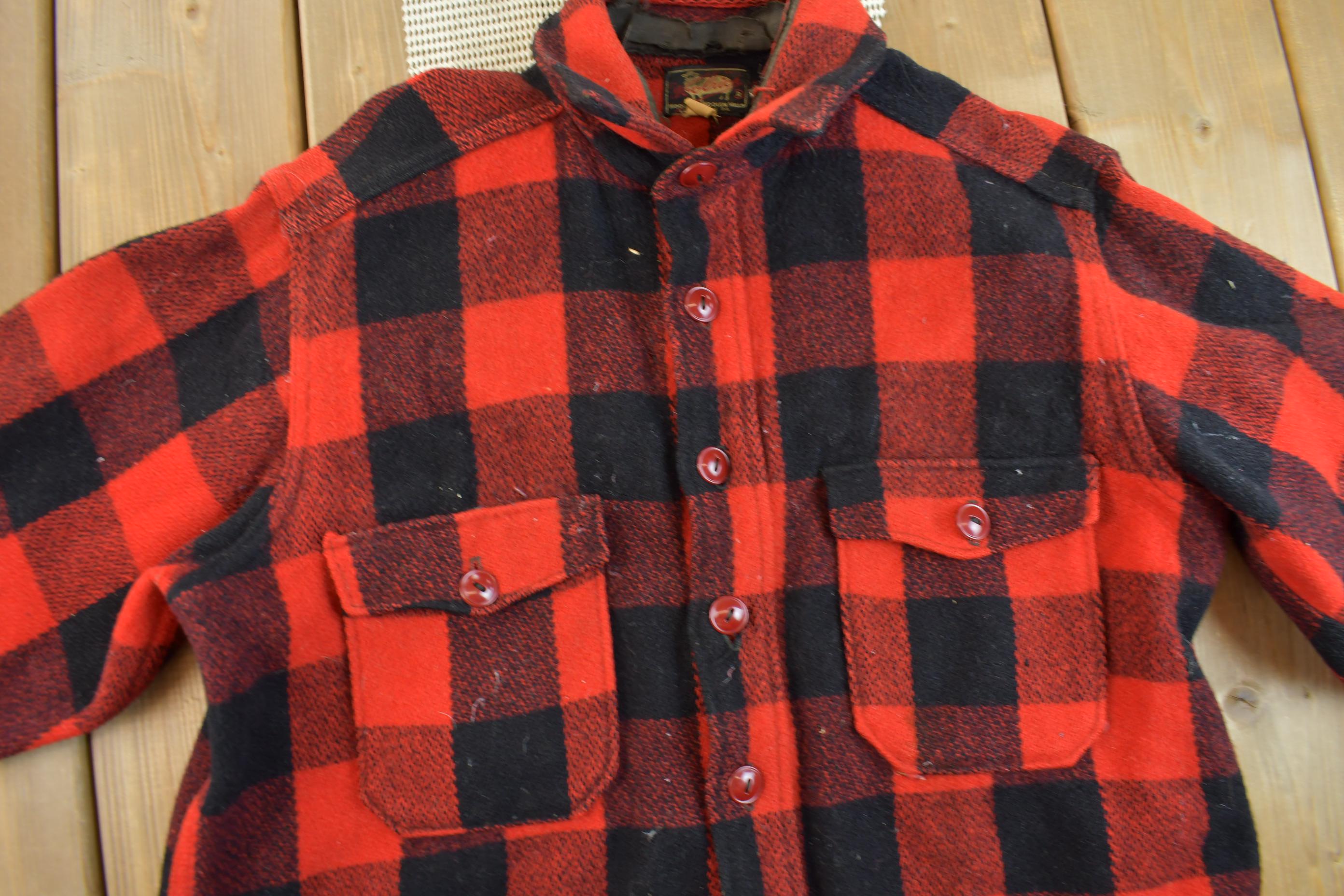 Vintage 1950s Woolrich Buffalo Plaid Wool Shacket