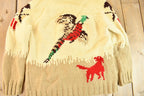 Vintage 1950s Hand-Knit Duck Hunting Cowichan Sweater