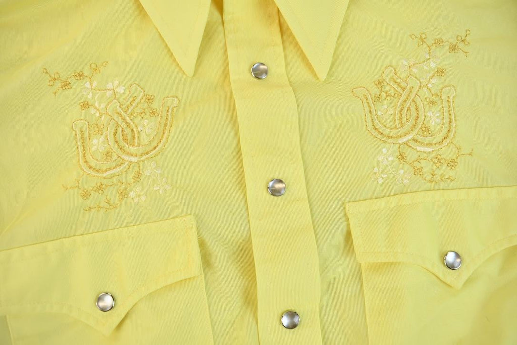 Vintage 1970s H BAR C California Ranch Wear Long Tail Button Up Shirt