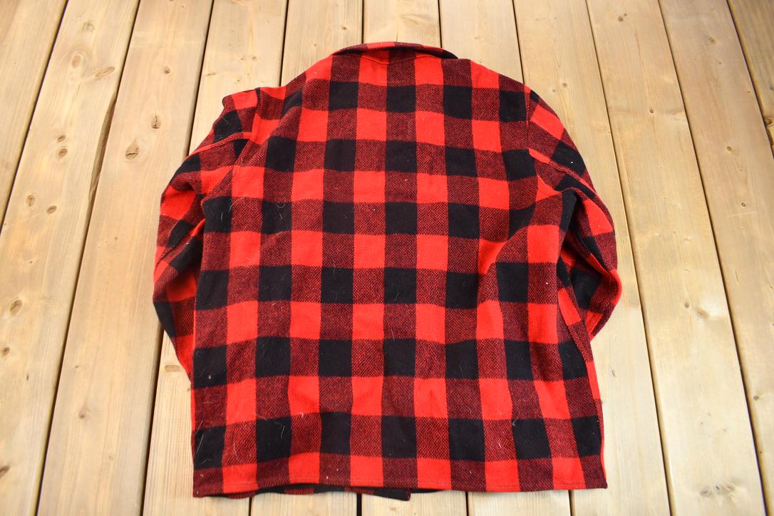Vintage 1950s Minneosta Woolen Co Buffalo Plaid Wool Shacket